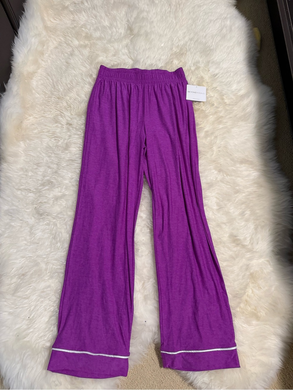 NWT beyond yoga  Purple Wide-Leg Lounge Pants
